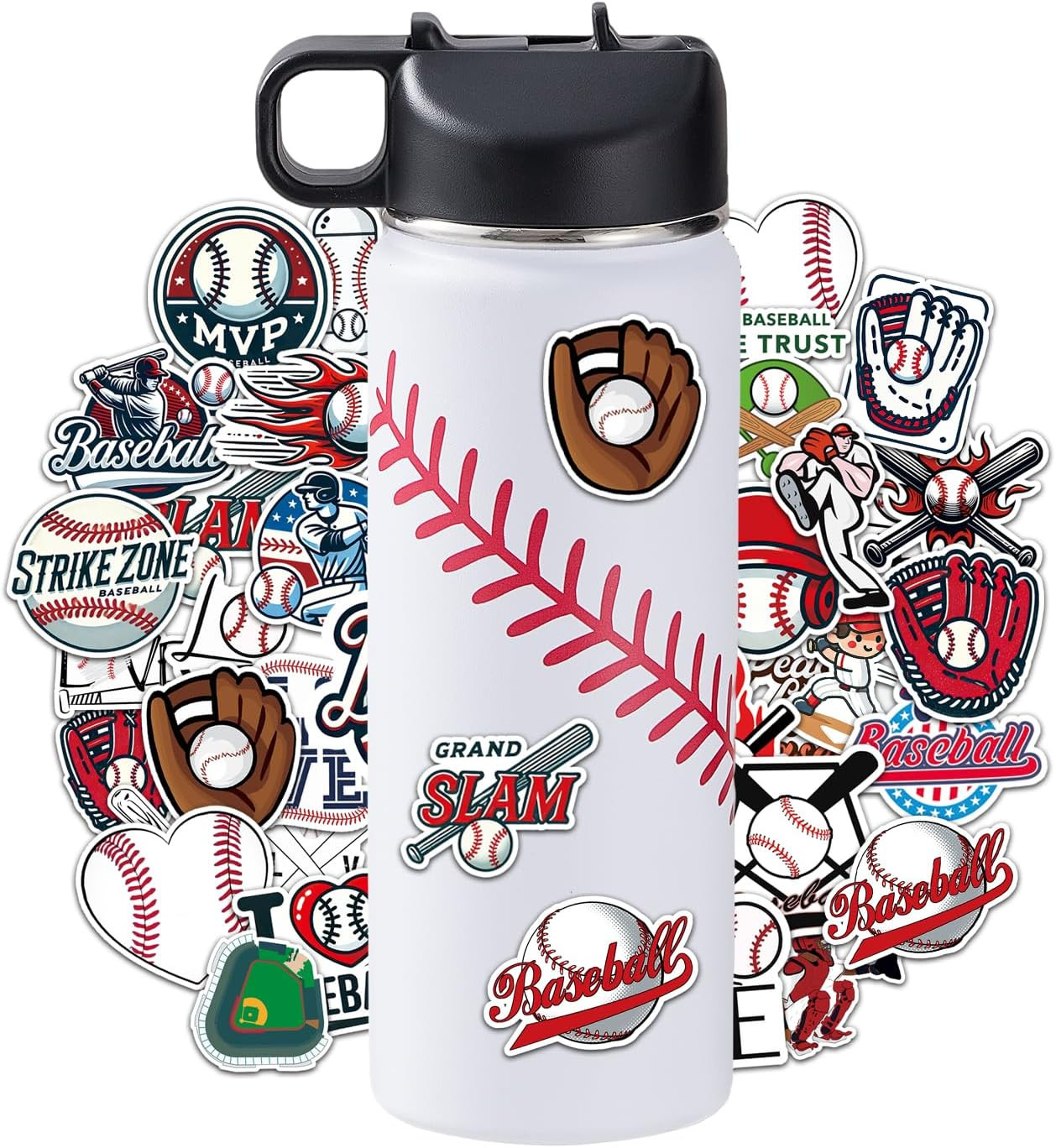 S For Boys 18 Oz And 100 Pcs Baseball Stickers Sports Insul