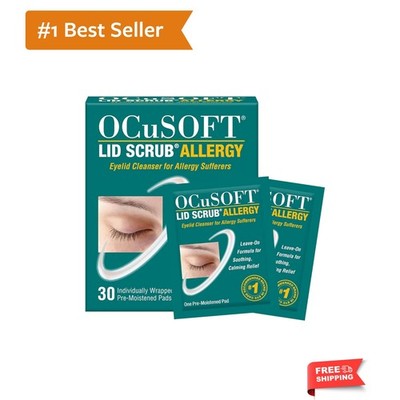 Lid Scrub Allergy Eyelid Cleanser, 30 ct Pre-Moistened Pads | Allergy-Prone E...