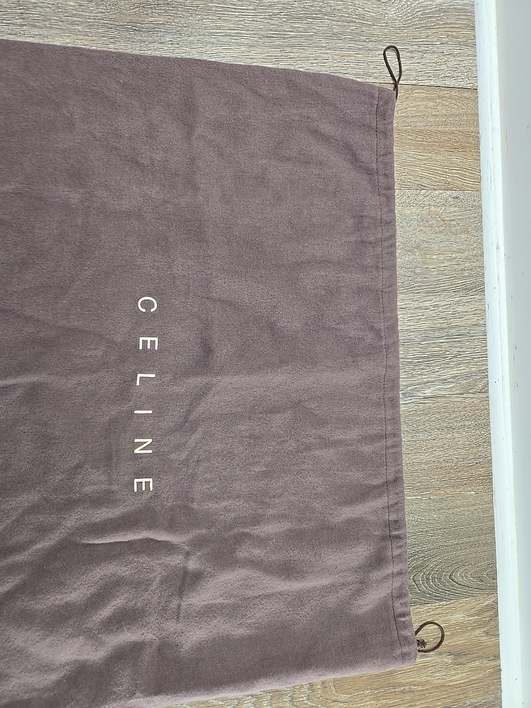 CELINE Dust Bag Large Rectangular Brown Drawstrin… - image 4