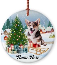 Personalized Dog Christmas Ornaments Funny Pembroke Welsh Corgi Ornament Cus...