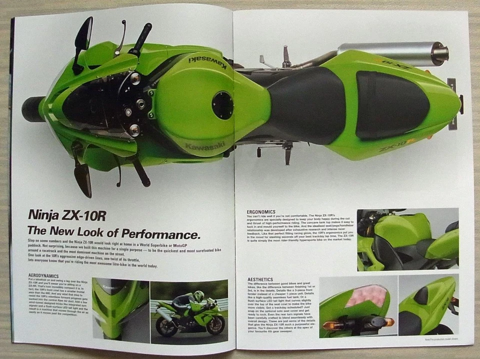 KAWASAKI Ninja Motorcycles ZX-10R 6R 6RR 12R Sales Brochure 2003 E99941-1174 - Image 4 of 4