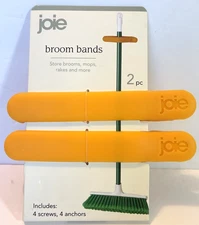JOIE Flexible Broom/Mop/Rake Bands Convenient Easy Storage Option 2 band set NEW