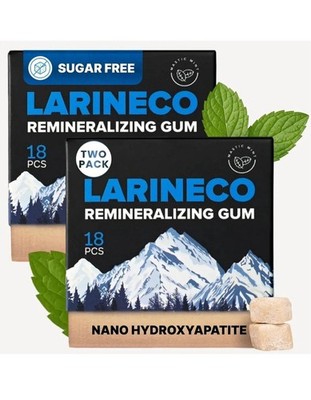 2Pack Larineco Remineralizing 36 Gum w/Nano Hydroxyapatite & Xylitol Mastic Mint