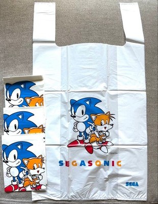 [1set] Sonic the Hedgehog Vintage shopping bag SEGA Rare From Japan