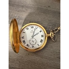 Elgin SA Switzerland 17 Jewel vintage pocket watch Swiss WORKS Gold plate W04
