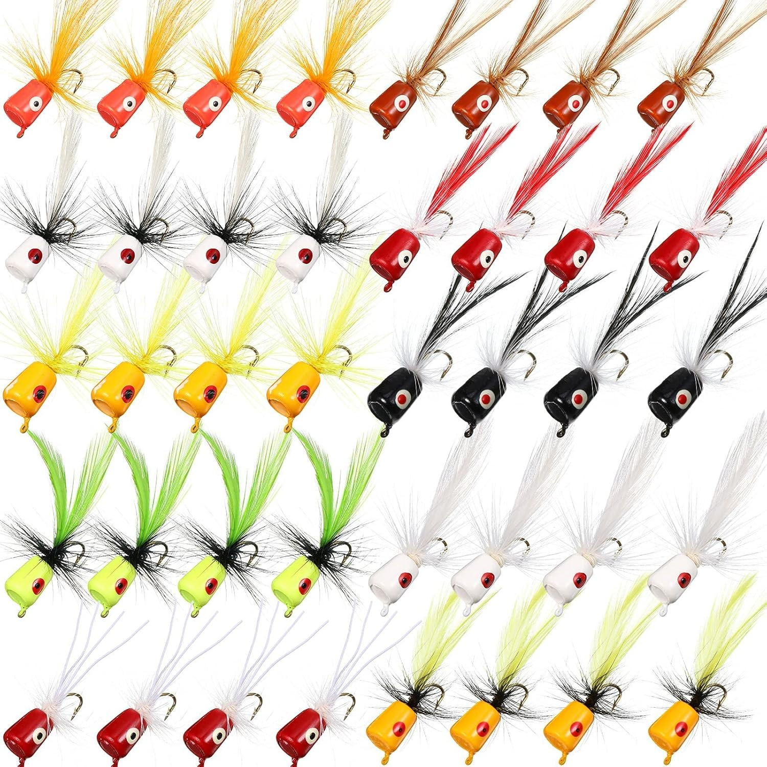 40 Pieces Fly Fishing Flies Fly Poppers Panfish Poppers Dry Flies Fishing Popper - Image 12