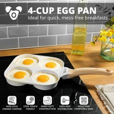 4 Cup Egg Frying Pan Non Stick | Pancake Omelette Poached Induction Skillet