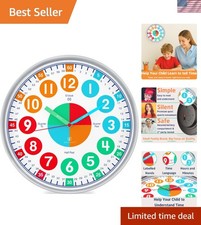 Colorful Kids' Analog Time Learning Clock - Perfect for Playrooms Classrooms