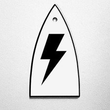 GUITAR TRUSS ROD COVER - Engraved Etched - Fits ESP LTD - LIGHTNING BOLT White