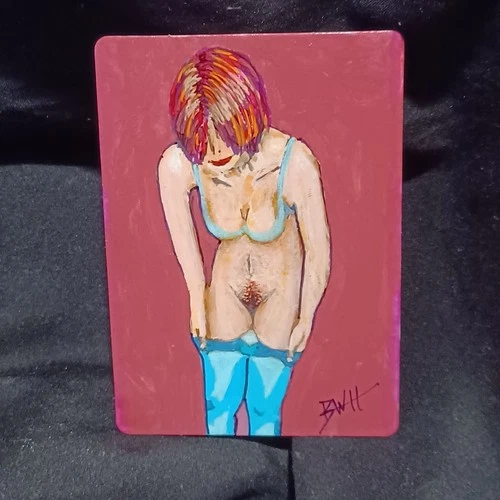 ACEO Original Nude Painting. One-of-a-Kind.