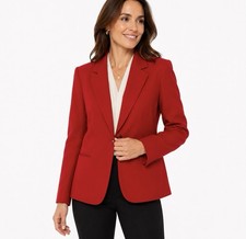 Pendleton Red Virgin Wool Blazer Jacket Women s Petite Made USA Classic 10