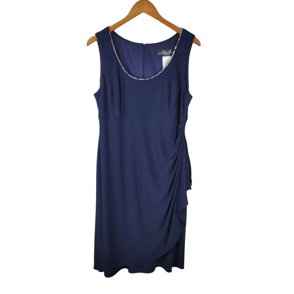 Conjunto Top Chaqueta de Vestido R&M Talla 14 Hasta la Rodilla Madre de Novia Novio Azul Marino Foto 2 de 4