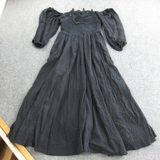 Free People Dress Womens M Black Off Shoulder Smocked Maxi Long Sleeve Boho