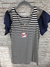 Abito Hayden Los Angeles taglia small spalle aperte NUOVO blu bianco a righe