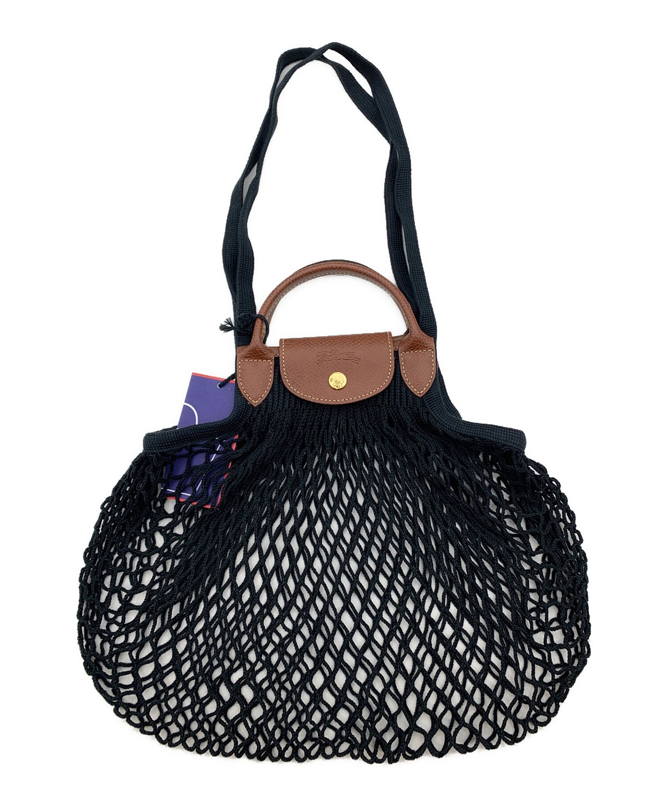 Longchamp Hand Shoulder Bag Tote Purse Le Pliage Black Authentic