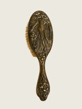 Vintage Art Nouveau Repousse Lady Hair Brush 7.5