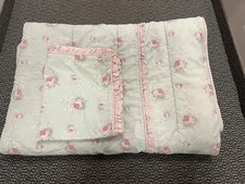 vtg 90s laura ashley twin comforter  sham set green pink floral y2k rosemoor