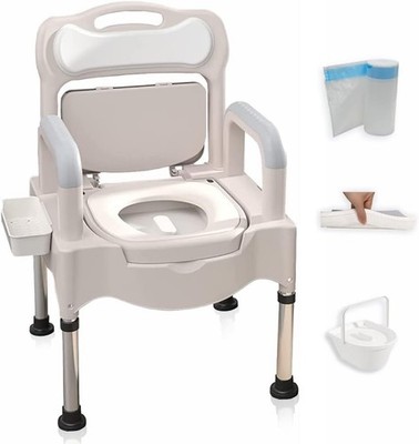 Bedside Commodes, Bedside Toilet, Commode Chair, Height Adjustable Adult Pott...
