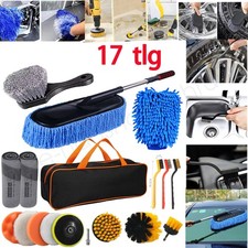 Auto Reinigungsset 17-tlg Autopflege Set für Innenraum & Außen Autowaschset