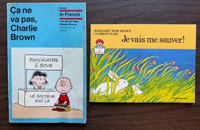 Charlie Brown and Margaret Wise Brown in French Language Peanuts Rare