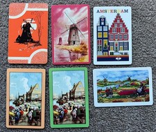 Original swap playing cards Dutch people boats windmills tulips Holland Europe