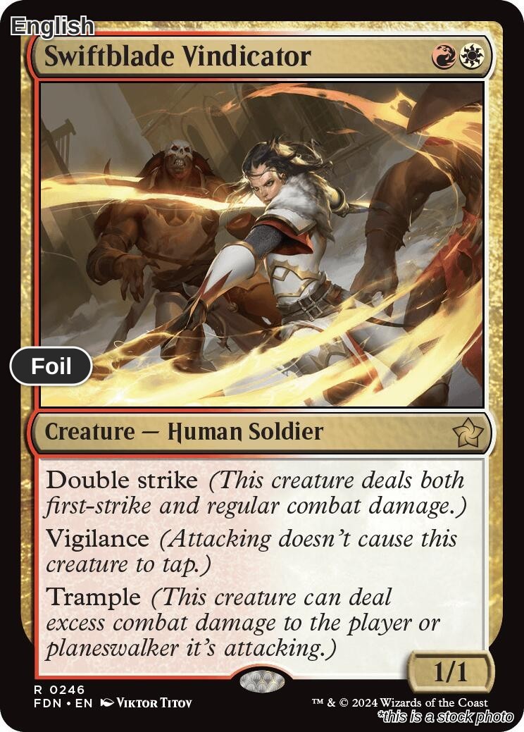 Magic Swiftblade Vindicator 246 Rare Foundations NM Foil