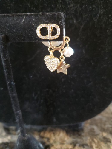 Christian Dior CD Tribales Pearl Star Drop Earrings - Excellent Pre owned
