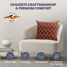 The Fleur De Lys Rouge European Cushion Cover Belgian Home Decor Pillow 18x18 in