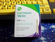 100 ONE TOUCH VERIO TEST STRIPS, 1 X 100, EXP 1-31-27, GOOD SEALED BOX