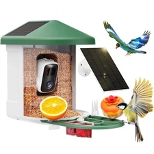 Bird Feeder with Camera with AI Identify Birds Species Solar Panel, Smart Bird H