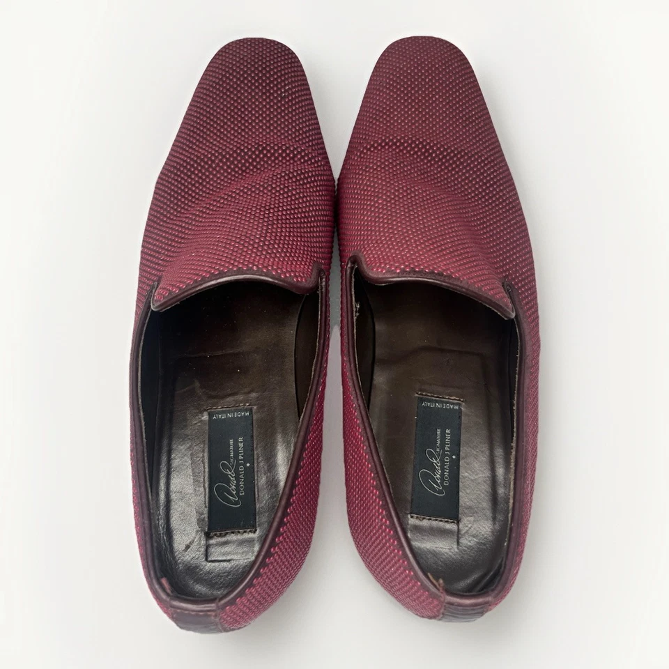 Мокасины Donald J Pliner фирменные стеклянные с бисером сделано в Италии мужские 9 М бархатно-красные - Изображение 3 из 4