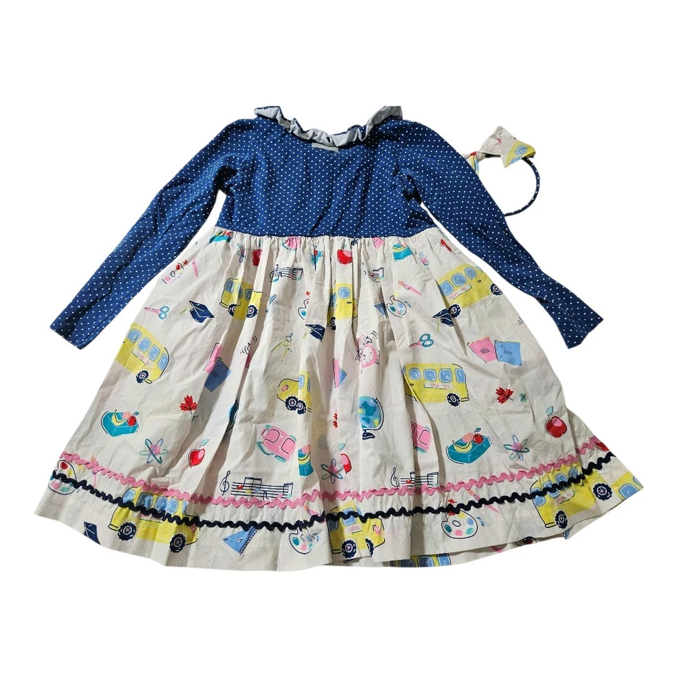 Vestido Eleanor Rose Niñas Días Escolares Diadema A Juego Talla 10/12 Foto 4 de 4