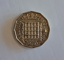 1960 Threepence Coin.  Condition VF