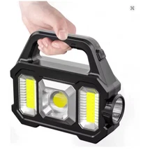 Solar Rechargeable LED/COB Flashlight Multi-Functional Outdoor Lamp
