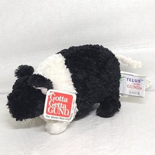 Gund Telus Black and White Pig named Lucie Plush 6"