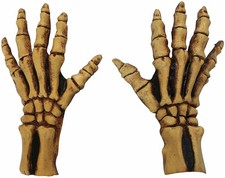 Skeleton Grim Reaper Horror Brown Adult Mens Costume Latex Hands Gloves
