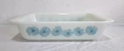 RARE VINTAGE RIGOPAL PYREX TURQUOISE DAISY CASSEROLE HORNO ARGENTINA