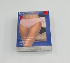 Felina Women's 6-Pack Pima Cotton Hi-Cut with Lace Trim Panties, Multicolor, M