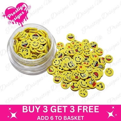 Kawaii Emoji Face Polymer Clay Slices Slime Supplies Nail Art Charms