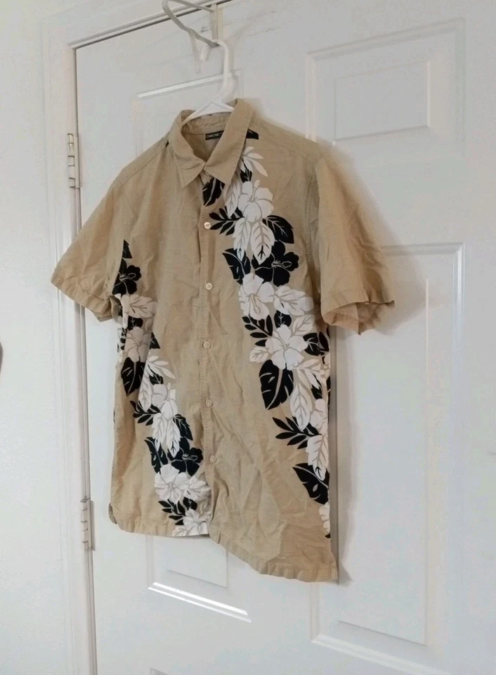 Cherokee Hawaiian Shirt Boys XL (14-16) Button Down Beige 100% Cotton - Image 4 of 4