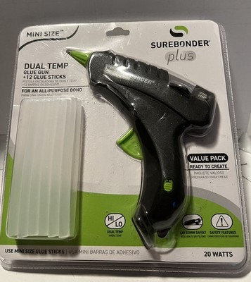 Surebonder plus Mini Size Hot Glue Gun - 20 Watt Dual Temp Value Pack, Nip