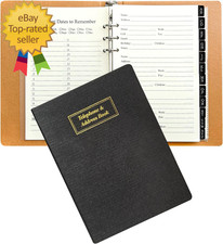 Refillable Address Book with Alphabetical Tabs W/Pock 648 Large Print Telephone