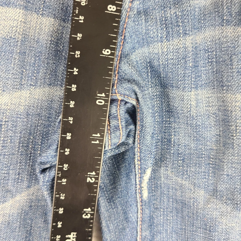 7 For All Mankind Jeans Mens 33x28 Blue Relaxed Fit Button Fly Denim HEMMED - Image 4 of 4