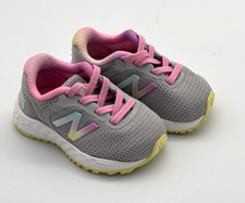 Baby New Balance Fresh Foam Arishi V2 Slip-On Shoes Size 2 Gray/Pink/Yellow