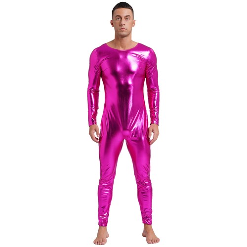 Herren Jumpsuit Halloween Overall Fasching Ganzanzug Metallisch Bodysuit Trikot - Bild 38 von 51