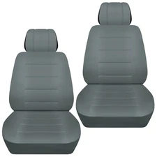 Front set car seat covers fits 2010-2020 Kia Forte    solid steel gray