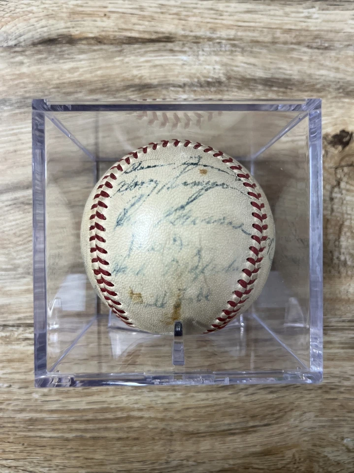 Béisbol firmado por el equipo de los Indios Cleveland 1952 JSA LOA - Rosen, Boone, Pascua, etc. Foto 4 de 4