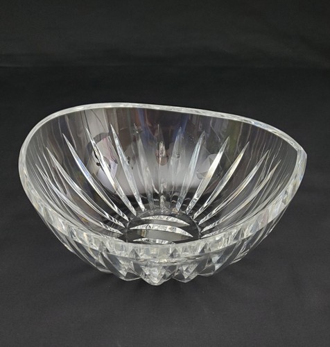 Impresionante cuenco único ovalado acanalado cristal corte Waterford vintage en forma de lágrima 8"___ - Imagen 3 de 7