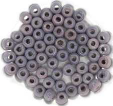 India 9 mm Opaque Light Purple Matte Press Glass Crow Beads 50 pcs 