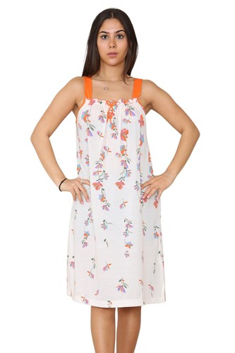 Ladies Strappy Nightdress Short Floral Cotton Sleeveless Lingerie Nightwear M3XL - Picture 6 of 39